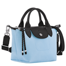 Load image into Gallery viewer, Longchamp Le Pliage Energy X-Small Top Handle Bag in sky blue side view showing width