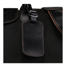 Load image into Gallery viewer, clease up of black leather name tag