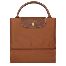 Load image into Gallery viewer, Longchamp Le Pliage Travel Bag Expandable in Cognac folded for travel or storage