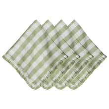 Load image into Gallery viewer, Juliska Gingham Ruffle Napkin Set/4 seagrass green