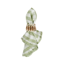 Load image into Gallery viewer, Juliska Gingham Ruffle Napkin seagrass in napkin holder