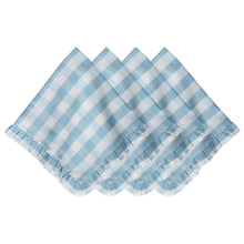 Load image into Gallery viewer, Juliska Gingham Ruffle Napkin Set/4 ocean blue