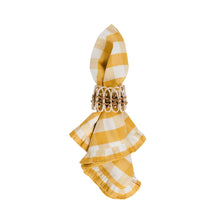 Load image into Gallery viewer, Juliska Gingham Ruffle Napkin sunshine in a napkin ring