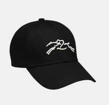 Load image into Gallery viewer, Black Longchamp Baseball Cap/Hat with white Longchamp logo