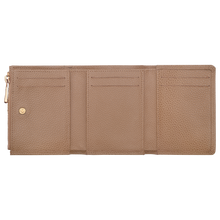 Load image into Gallery viewer, open tan wallet showing pockets