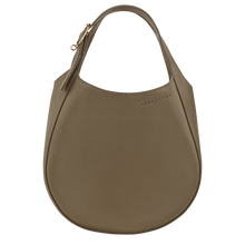 Load image into Gallery viewer, Longchamp Le Foulonné Leather Top Handle Handbag in the color caper with a gold buckle