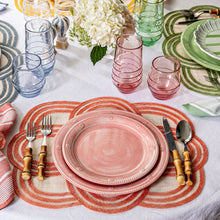 Load image into Gallery viewer, Juliska Berry & Thread Melamine coral dinner and salad plate on a set table