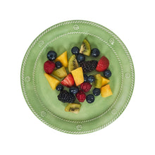 Load image into Gallery viewer, Seagrass green Juliska Berry & Thread Melamine Dessert/Salad Plate with fruit