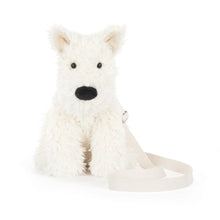 Load image into Gallery viewer, Jellycat Munro Scottie Dog Shoulder Bag front view showing dog with black eyes and nose