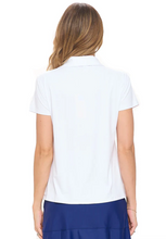 Load image into Gallery viewer, Madeline Short Sleeve Polo Top - White - FINAL SALE