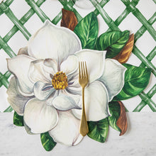 Load image into Gallery viewer, Hester & Cook Green Lattice Placemat with a magnolia table accent