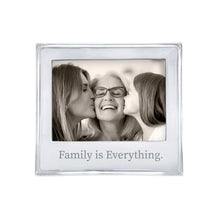 Load image into Gallery viewer, silver color frame engraved with 'Family is Everything'