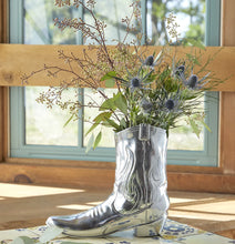 Load image into Gallery viewer, Mariposa Cowboy Boot Wine Cooler used as a vase