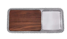 Load image into Gallery viewer, Mariposa Pearled Cheese and Cracker Server w/ Dark Wood Insert