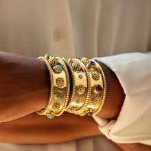 Load image into Gallery viewer, woman wearing three bangles