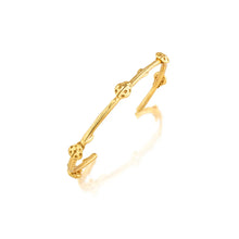 Load image into Gallery viewer, thin gold bangle with gold lady bugs