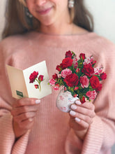 Load image into Gallery viewer, FreshCut Paper Mini Blooming Roses Pop-Up Greeting Card