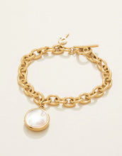Load image into Gallery viewer, Spartina 449 Mini Round Locket Toggle Bracelet 8" Mother-of-Pearl