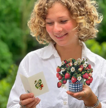 Load image into Gallery viewer, FreshCut Paper Mini Strawberry Blossom Pop-Up Greeting Card