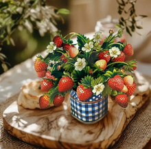 Load image into Gallery viewer, FreshCut Paper Mini Strawberry Blossom Pop-Up Greeting Card