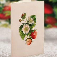 Load image into Gallery viewer, FreshCut Paper Mini Strawberry Blossom Pop-Up Greeting Card