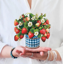 Load image into Gallery viewer, FreshCut Paper Mini Strawberry Blossom Pop-Up Greeting Card