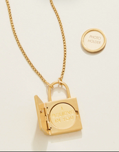 Load image into Gallery viewer, Mini Padlock Locket Necklace 18" Gold