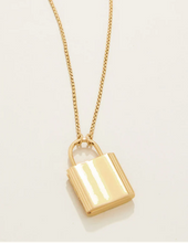 Load image into Gallery viewer, Mini Padlock Locket Necklace 18" Gold