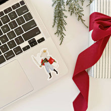 Load image into Gallery viewer, Watercolor style Mouse King Sticker on a computer