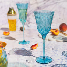 Load image into Gallery viewer, Vietri Natalia Teal Water Glass on a table
