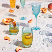 Load image into Gallery viewer, Vietri Natalia Teal High Ball with peaches