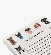 Load image into Gallery viewer, close up of text things to fetch Rifle Paper Dog Days Checklist Notepad
