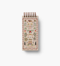Load image into Gallery viewer, Rifle Paper Spiral Market List with a kitschy print of flowers farm animal and a house text reads Market list