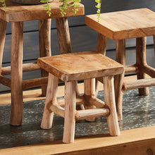 Load image into Gallery viewer, several Ewan Teak Stands one holding a plant