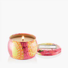 Load image into Gallery viewer, Voluspa Nāpali Passion Fruit Candle - Mini Tin 4oz with candle lit