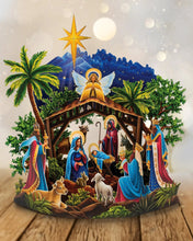 Load image into Gallery viewer, FreshCut Paper Starlit Nativity Greeting Card