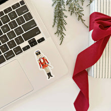 Load image into Gallery viewer, watercolor style Nutcracker Prince Sticker on a computer