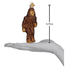 Load image into Gallery viewer, graphic of the Old World Christmas Sasquatch Ornament showing the 4.75" height