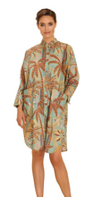 Load image into Gallery viewer, Powder Oversized Shirt Dress - Patterned Palms