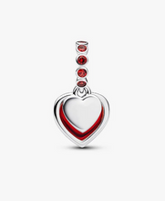 Load image into Gallery viewer, PANDORA Red Murano Glass Heart Double Dangle Charm