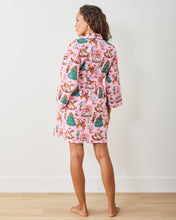 Load image into Gallery viewer, person wearing Cowboy Holiday Pink Boots Getting Ready Robe view fron the back