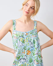 Load image into Gallery viewer, Front view of Printfresh Must Love Cats Back to Bed Night Gown in cornflower blue