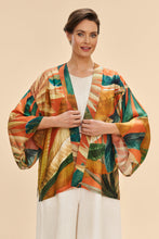 Load image into Gallery viewer, Powder Painted Palms Kimono Jacket Tangerine