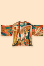 Load image into Gallery viewer, Powder Painted Palms Kimono Jacket Tangerine