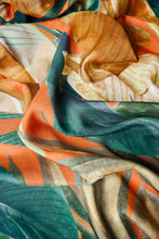 Load image into Gallery viewer, Powder Painted Palms Kimono Jacket Tangerine