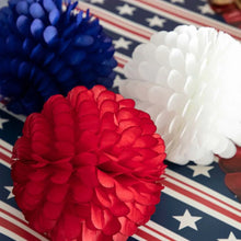 Load image into Gallery viewer, Hester & Cook Patriotic Ruffled Balls, Set of 3