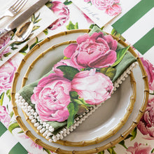 Load image into Gallery viewer, Hester & Cook Peony Table Accent on a bamboo pink and green placesetting