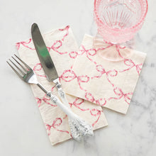 Load image into Gallery viewer, Hester & Cook Pink Bow Lattice Paper Napkins
