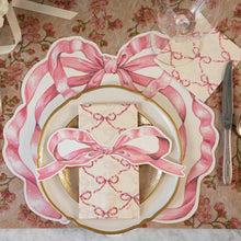 Load image into Gallery viewer, Hester & Cook Pink Bow Lattice Paper Napkins