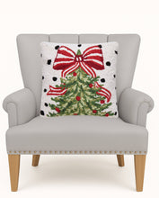 Load image into Gallery viewer, Polka Tree Hook Pillow on a chair